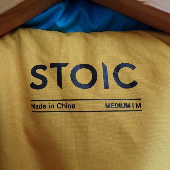 Stoic Men's M Puffer Jacket Full Zip Light Weight Blue Orange Color Block - Picture 10 of 11